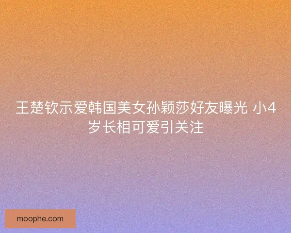 王楚钦示爱韩国美女孙颖莎好友曝光 小4岁长相可爱引关注